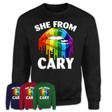 She From Cary North Carolina T-Shirt LGBT Pride Sexy Lips Gift Shirt
