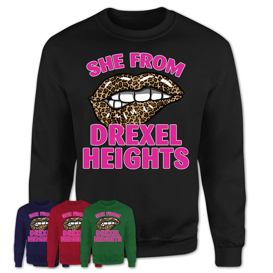 She From Drexel Heights Arizona Gift Cheetah Leopard Sexy Lips Shirt