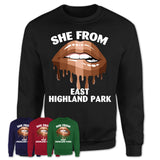 She From East Highland Park Virginia T-Shirt Black Lives Matter Sexy Lips Girl Shirt