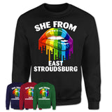 She From East Stroudsburg Pennsylvania T-Shirt LGBT Pride Sexy Lips Gift Shirt