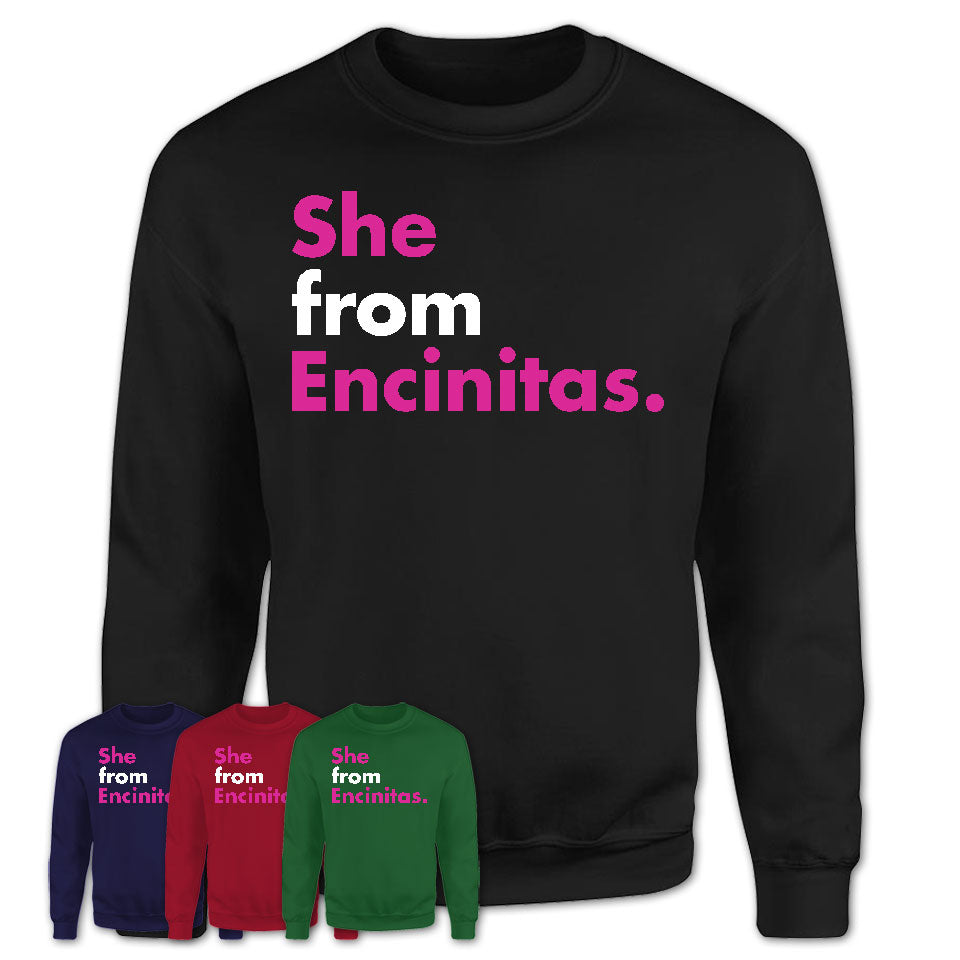 She From Encinitas Shirt California State Birthday Gift For Her