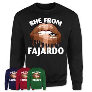 She From Fajardo Puerto Rico T-Shirt Black Lives Matter Sexy Lips Girl Shirt