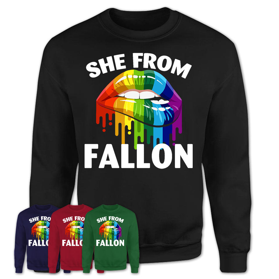 She From Fallon Nevada T-Shirt LGBT Pride Sexy Lips Gift Shirt
