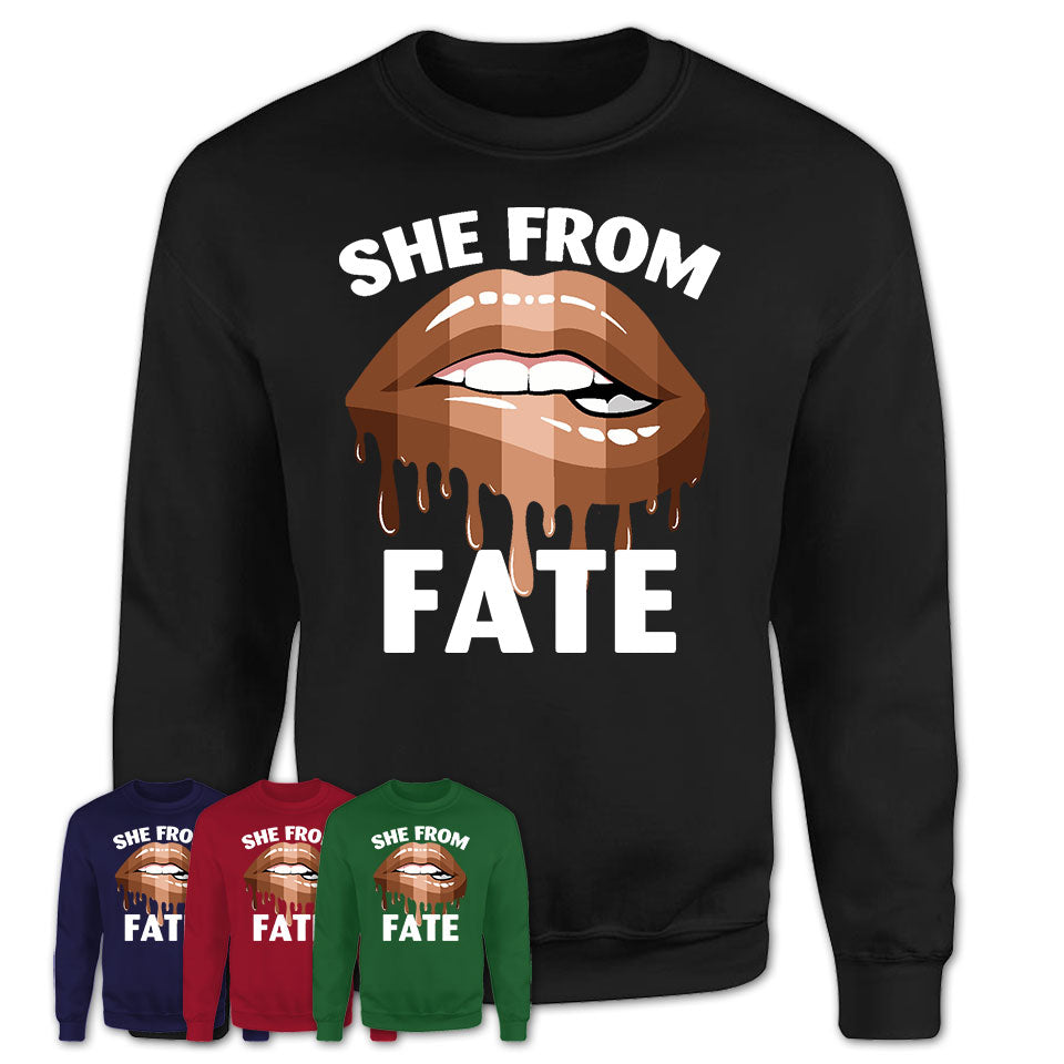 She From Fate Texas T-Shirt Black Lives Matter Sexy Lips Girl Shirt