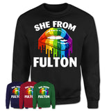 She From Fulton Missouri T-Shirt LGBT Pride Sexy Lips Gift Shirt