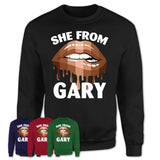 She From Gary Indiana T-Shirt Black Lives Matter Sexy Lips Girl Shirt