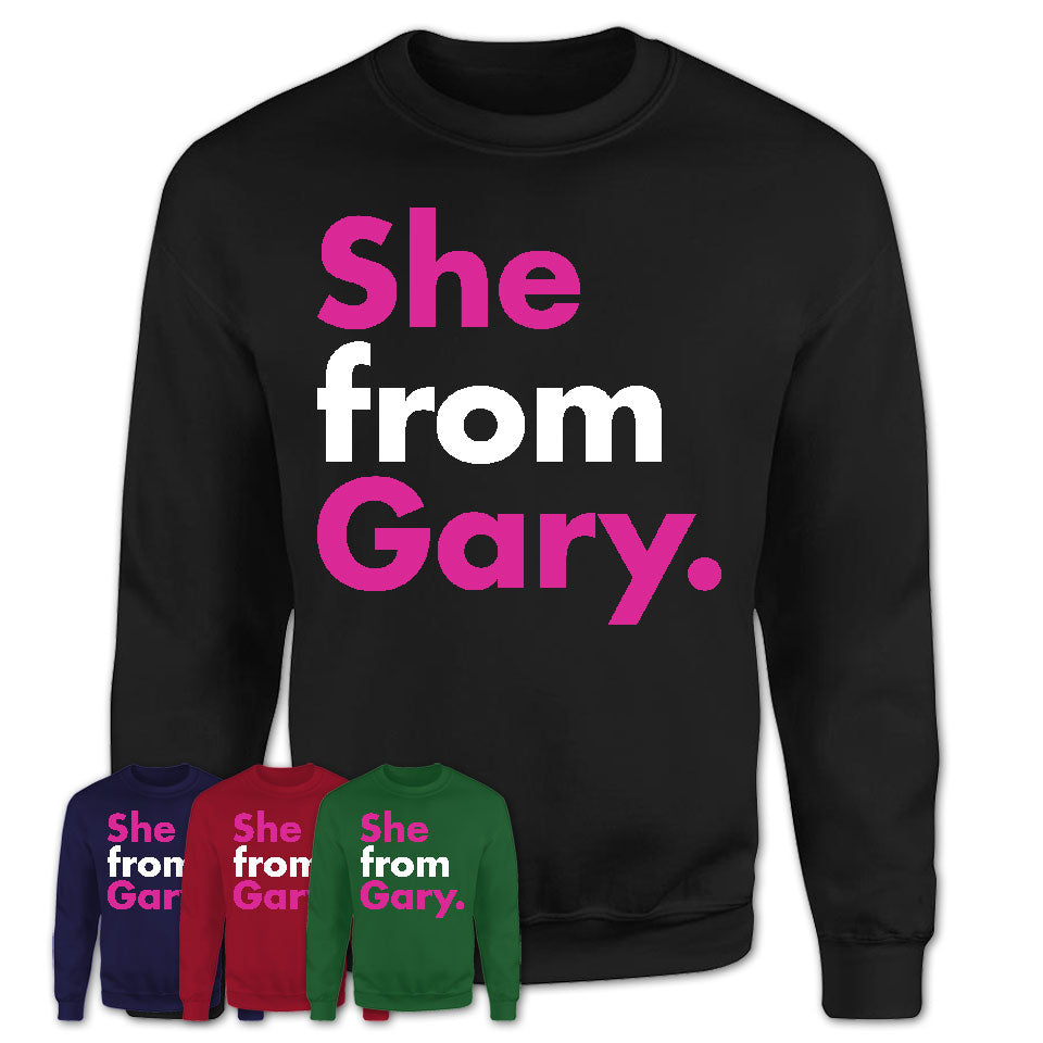 She From Gary Shirt Indiana State Birthday Gift For Her
