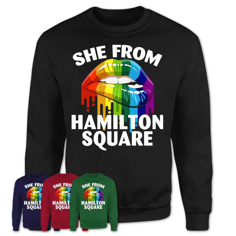 She From Hamilton Square New Jersey T-Shirt LGBT Pride Sexy Lips Gift Shirt
