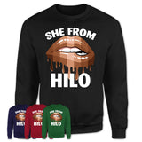 She From Hilo Hawaii T-Shirt Black Lives Matter Sexy Lips Girl Shirt