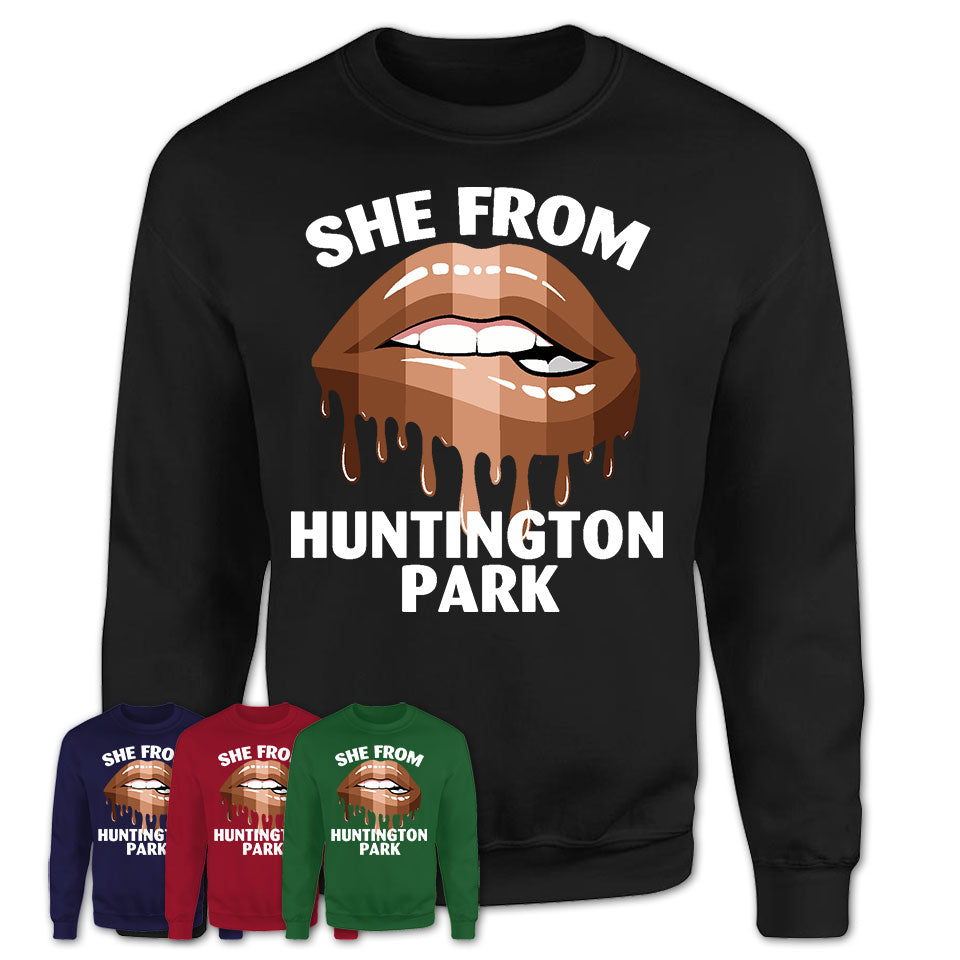 She From Huntington Park California T-Shirt Black Lives Matter Sexy Lips Girl Shirt