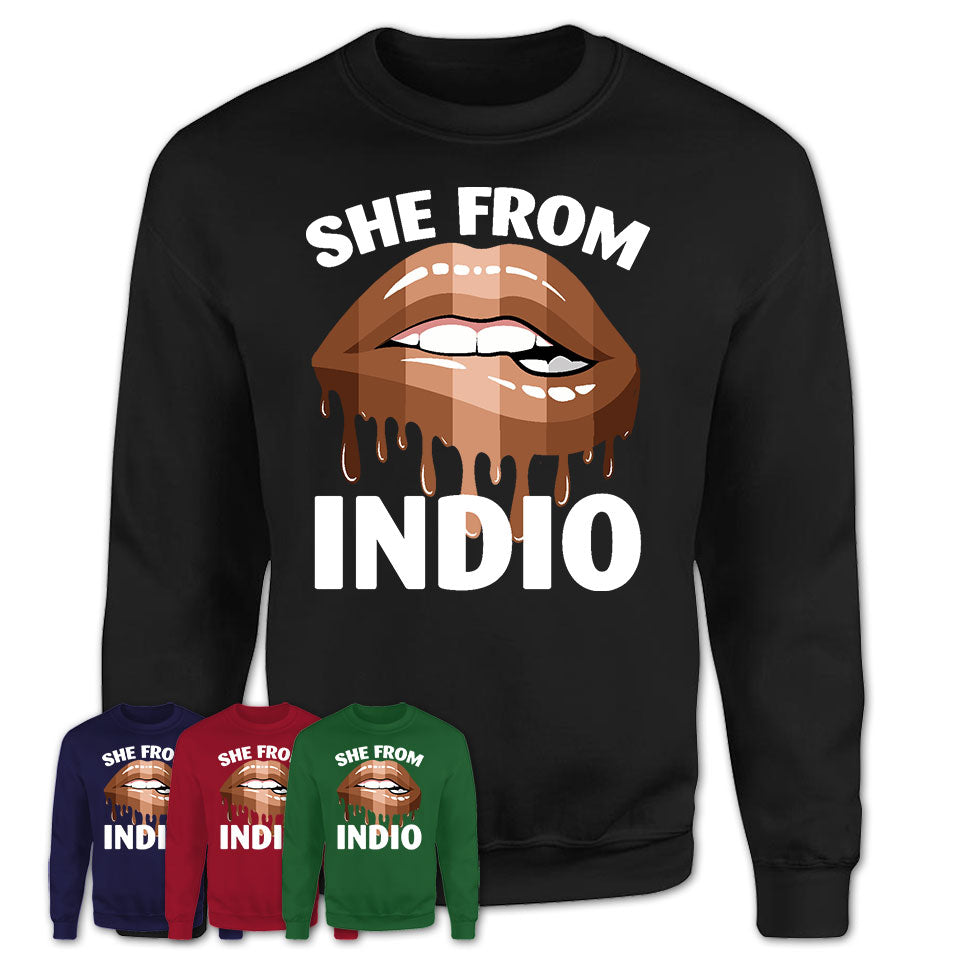 She From Indio California T-Shirt Black Lives Matter Sexy Lips Girl Shirt