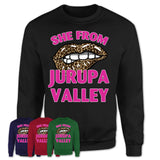 She From Jurupa Valley California Gift Cheetah Leopard Sexy Lips Shirt