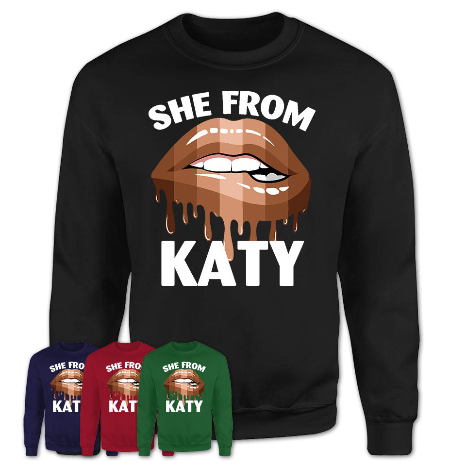 She From Katy Texas T-Shirt Black Lives Matter Sexy Lips Girl Shirt