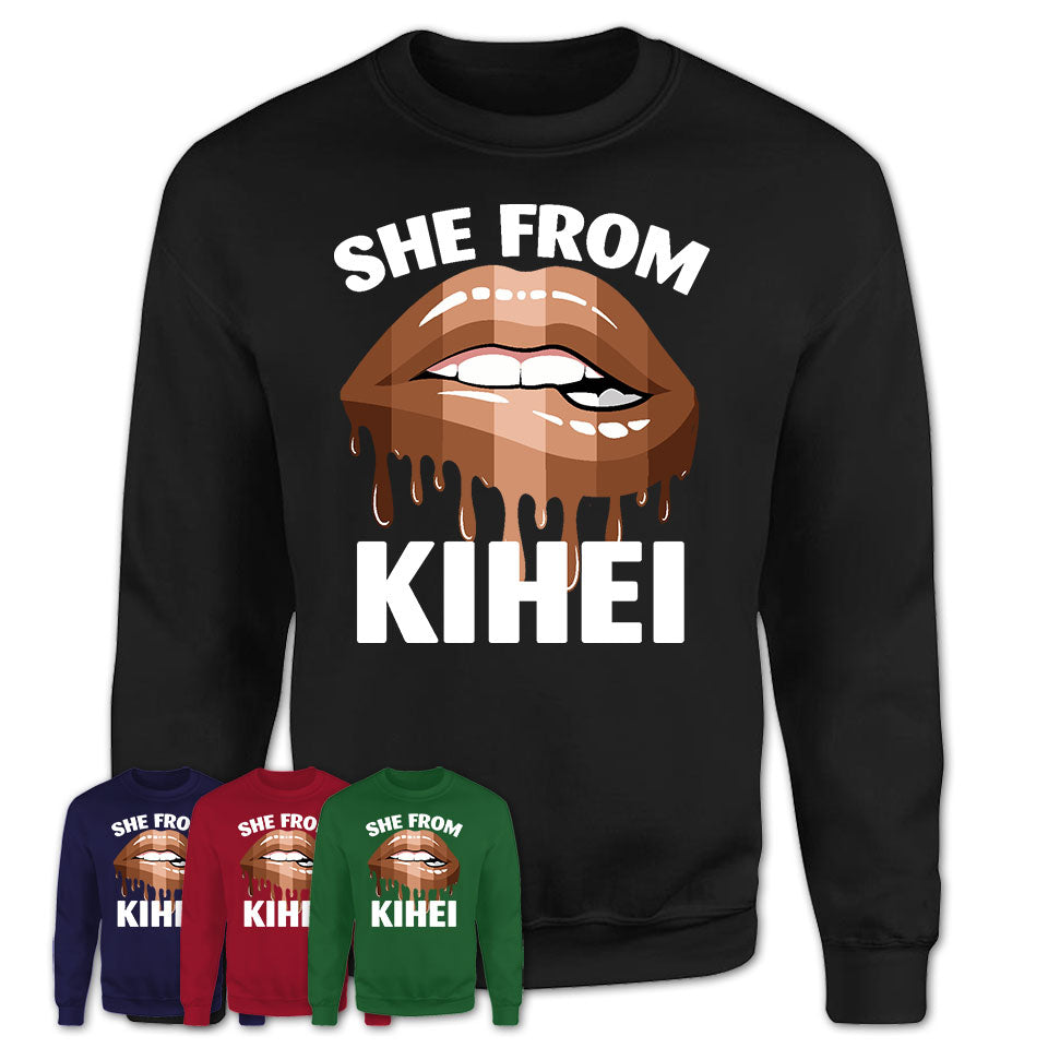 She From Kihei Hawaii T-Shirt Black Lives Matter Sexy Lips Girl Shirt