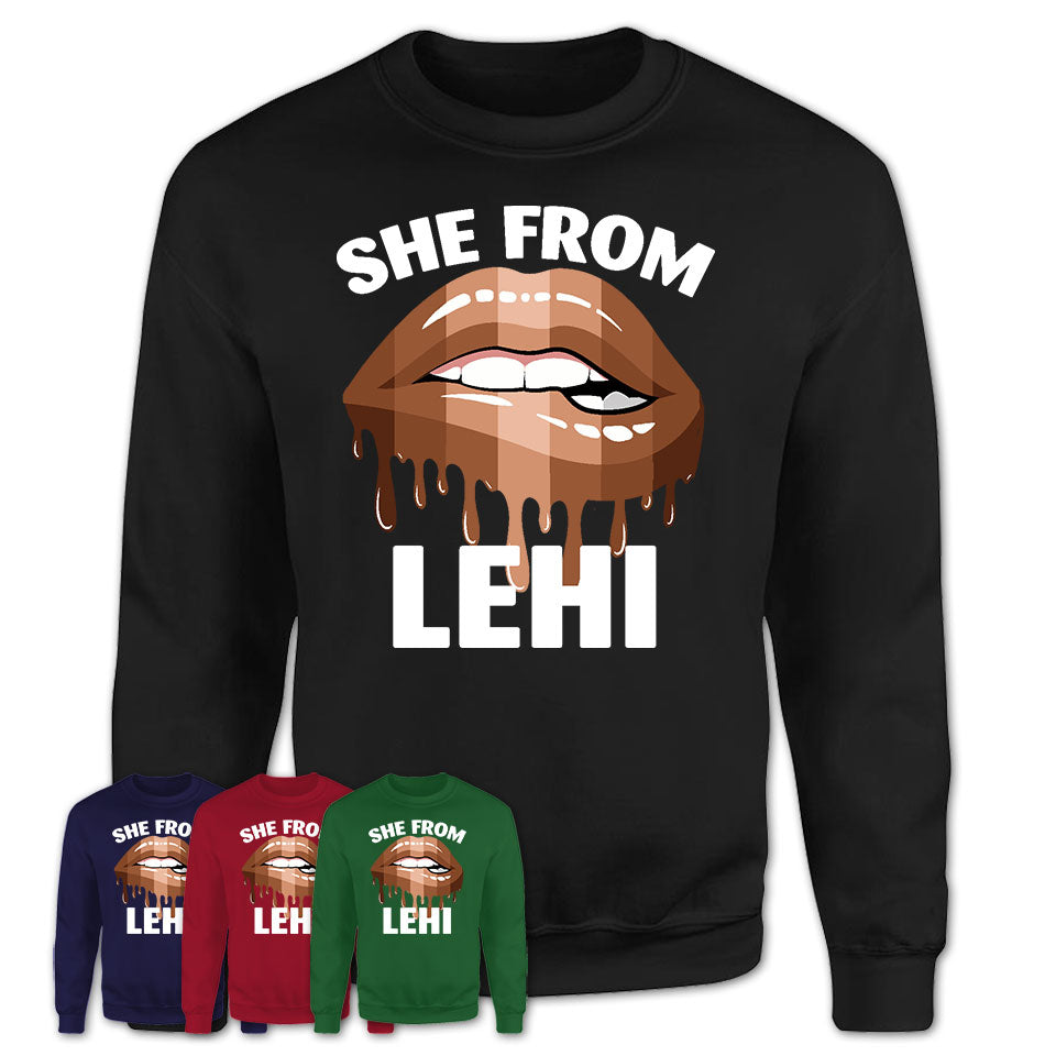 She From Lehi Utah T-Shirt Black Lives Matter Sexy Lips Girl Shirt