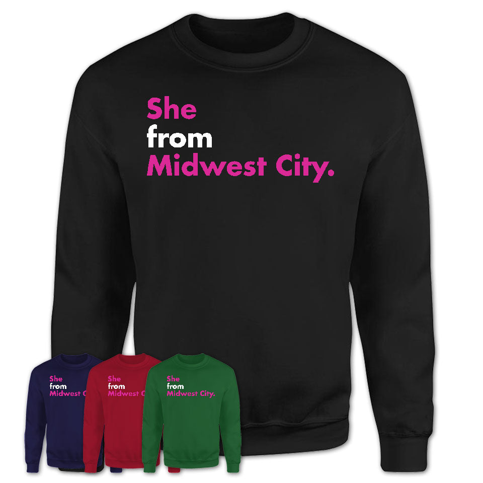 She From Midwest City Shirt Oklahoma State Birthday Gift For Her