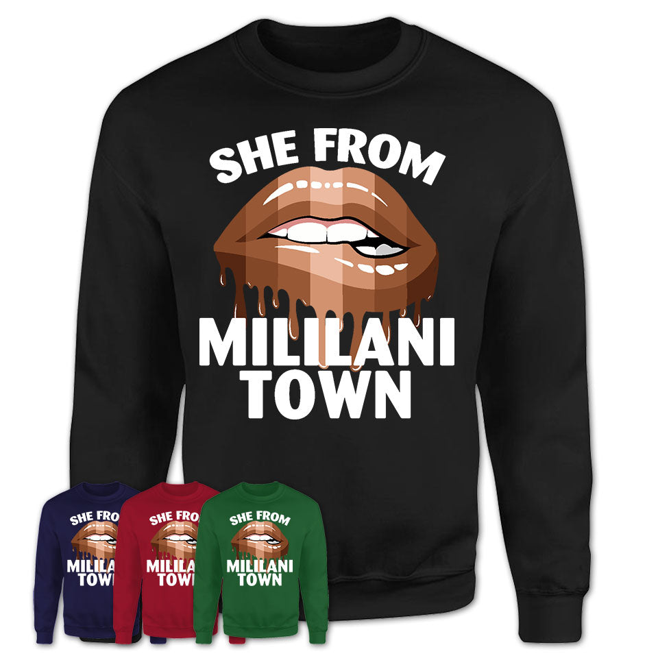 She From Mililani Town Hawaii T-Shirt Black Lives Matter Sexy Lips Girl Shirt