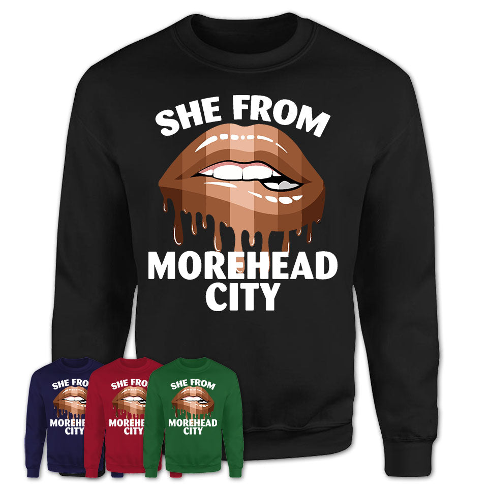 She From Morehead City North Carolina T-Shirt Black Lives Matter Sexy Lips Girl Shirt