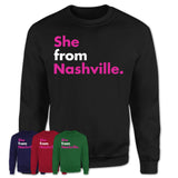 She From Nashville Shirt Tennessee State Birthday Gift For Her