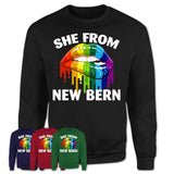 She From New Bern North Carolina T-Shirt LGBT Pride Sexy Lips Gift Shirt