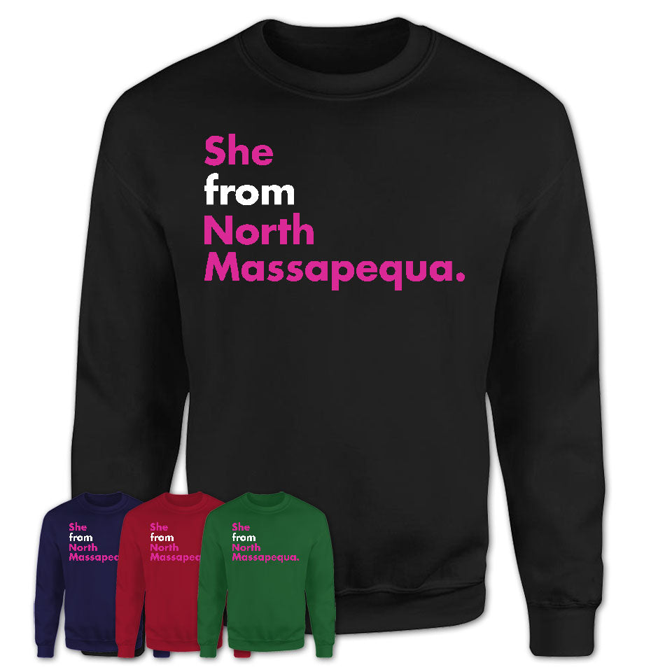 She From North Massapequa Shirt New York State Birthday Gift For Her