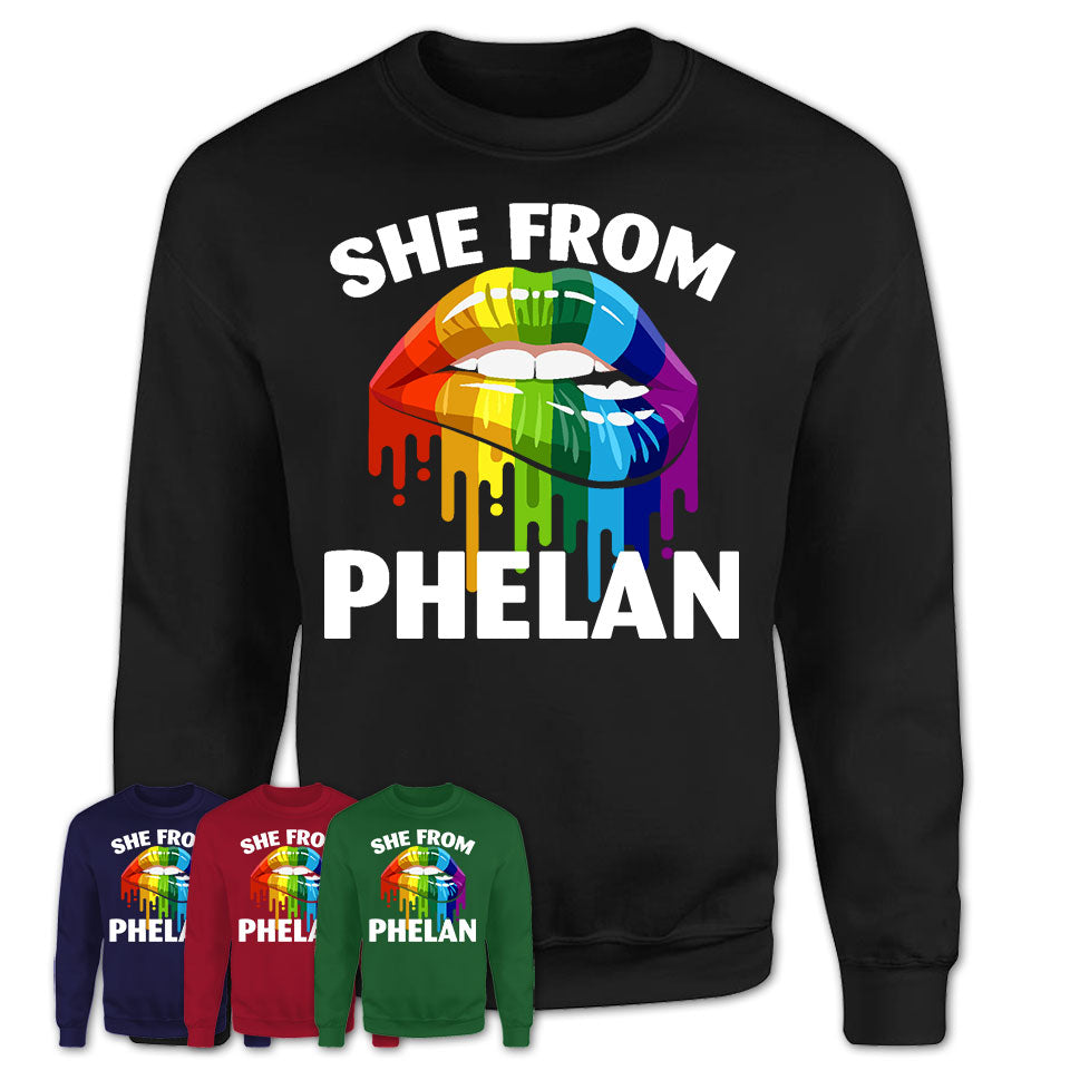 She From Phelan California T-Shirt LGBT Pride Sexy Lips Gift Shirt