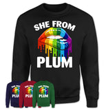 She From Plum Pennsylvania T-Shirt LGBT Pride Sexy Lips Gift Shirt