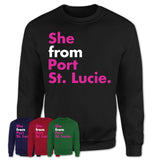 She From Port St. Lucie Shirt Florida State Birthday Gift For Her