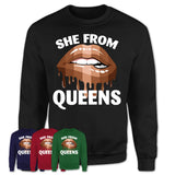 She From Queens New York T-Shirt Black Lives Matter Sexy Lips Girl Shirt