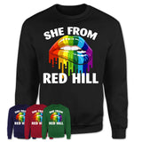 She From Red Hill South Carolina T-Shirt LGBT Pride Sexy Lips Gift Shirt