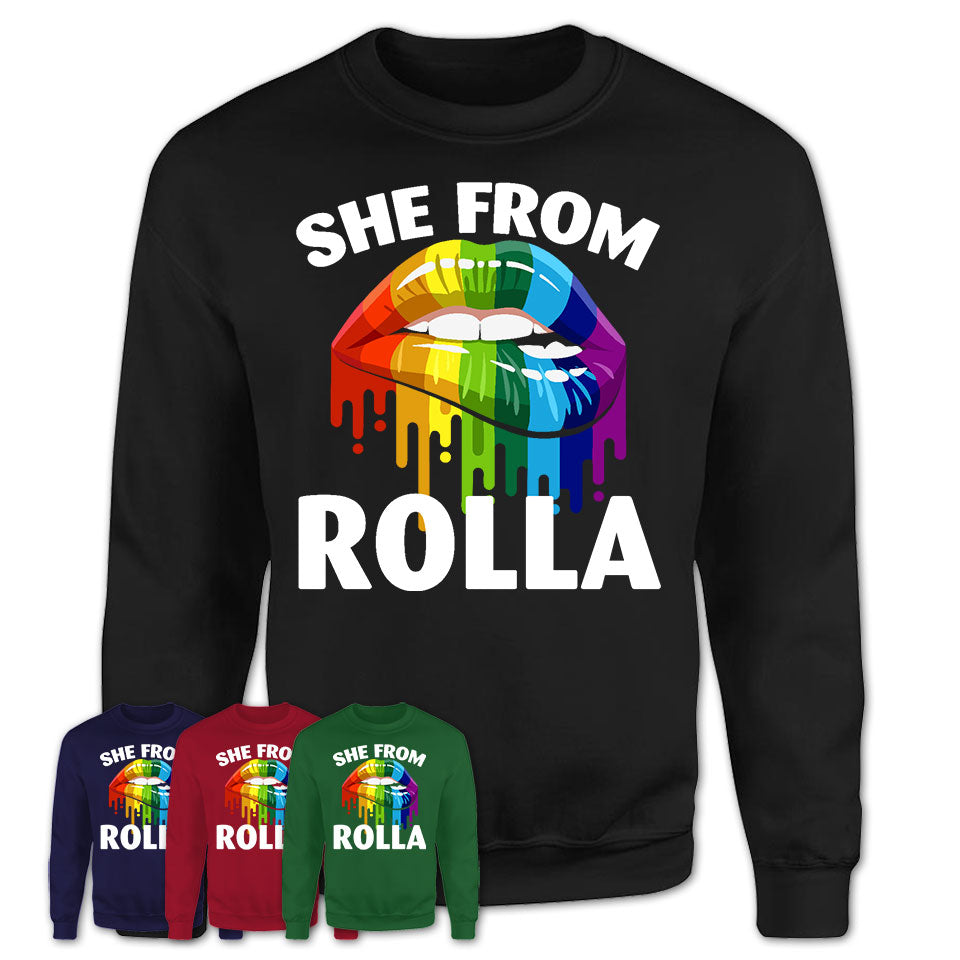 She From Rolla Missouri T-Shirt LGBT Pride Sexy Lips Gift Shirt