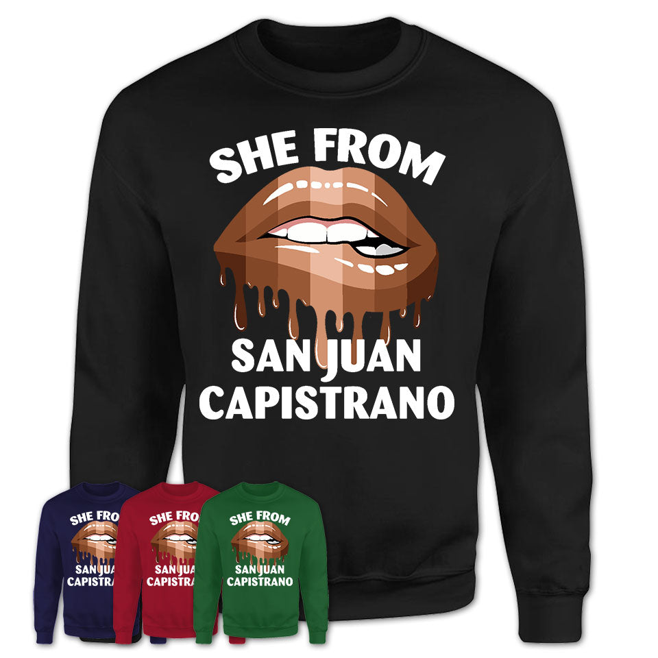 She From San Juan Capistrano California T-Shirt Black Lives Matter Sexy Lips Girl Shirt