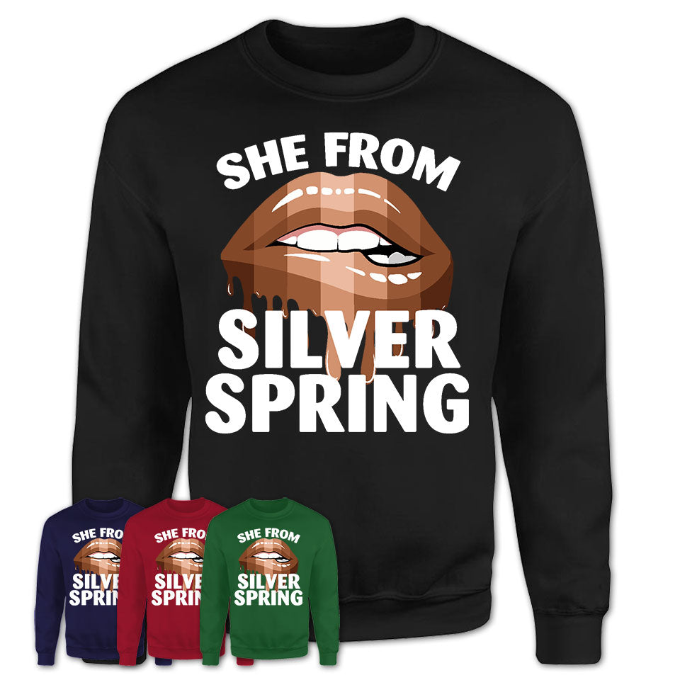 She From Silver Spring Maryland T-Shirt Black Lives Matter Sexy Lips Girl Shirt
