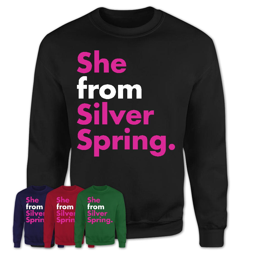 She From Silver Spring Shirt Maryland State Birthday Gift For Her