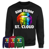 She From St. Cloud Minnesota T-Shirt LGBT Pride Sexy Lips Gift Shirt