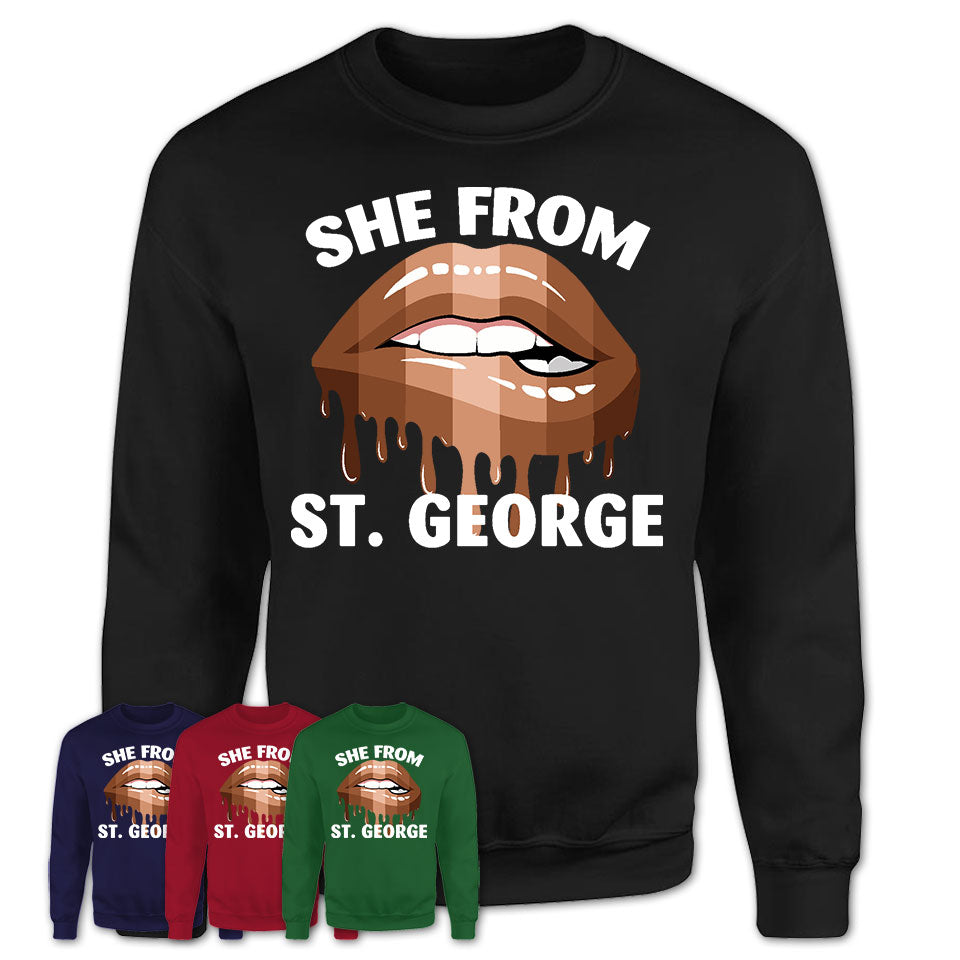She From St. George Utah T-Shirt Black Lives Matter Sexy Lips Girl Shirt