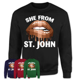 She From St. John Indiana T-Shirt Black Lives Matter Sexy Lips Girl Shirt