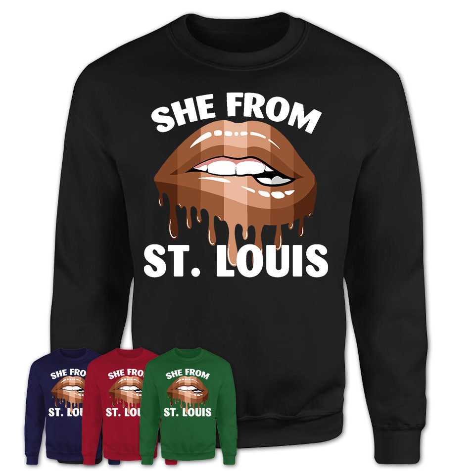 She From St. Louis Missouri T-Shirt Black Lives Matter Sexy Lips Girl Shirt