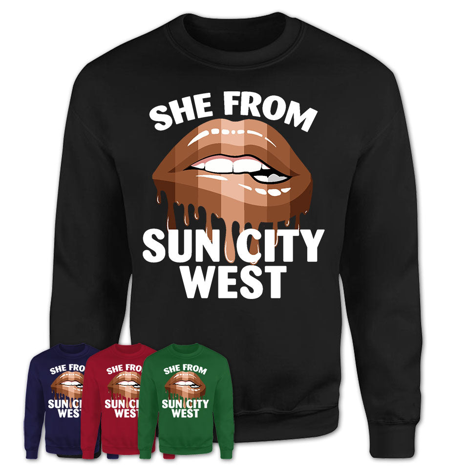 She From Sun City West Arizona T-Shirt Black Lives Matter Sexy Lips Girl Shirt
