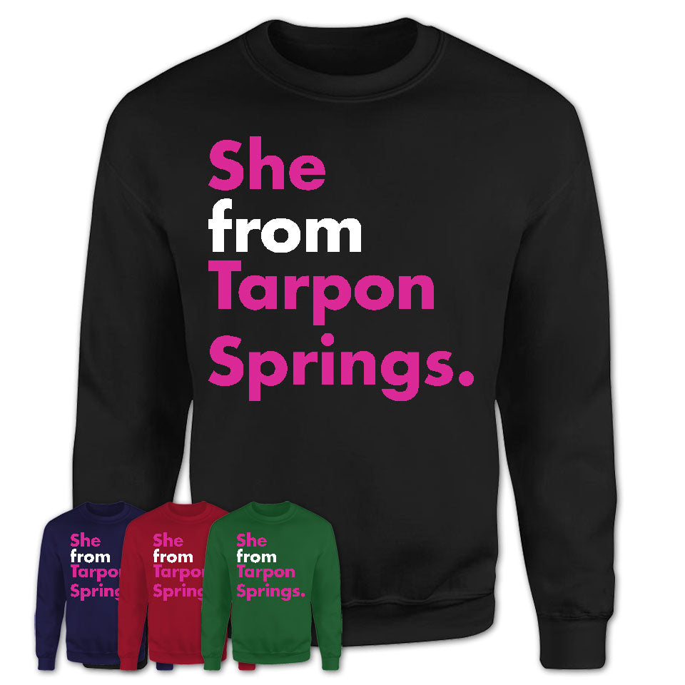 She From Tarpon Springs Shirt Florida State Birthday Gift For Her