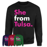 She From Tulsa Shirt Oklahoma State Birthday Gift For Her