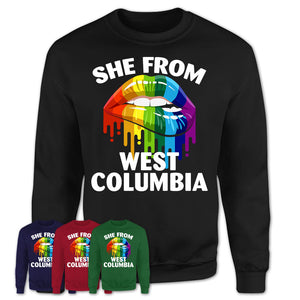 She From West Columbia South Carolina T-Shirt LGBT Pride Sexy Lips Gift Shirt