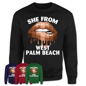 She From West Palm Beach Florida T-Shirt Black Lives Matter Sexy Lips Girl Shirt
