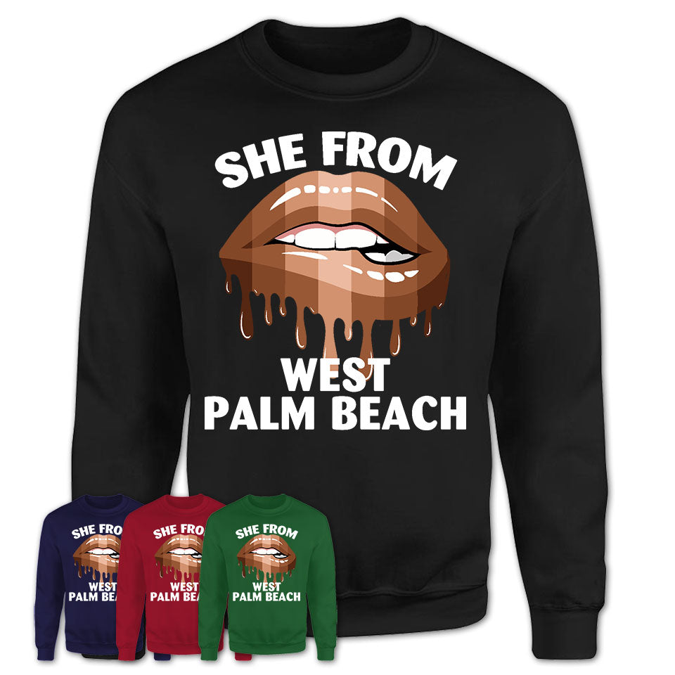 She From West Palm Beach Florida T-Shirt Black Lives Matter Sexy Lips Girl Shirt