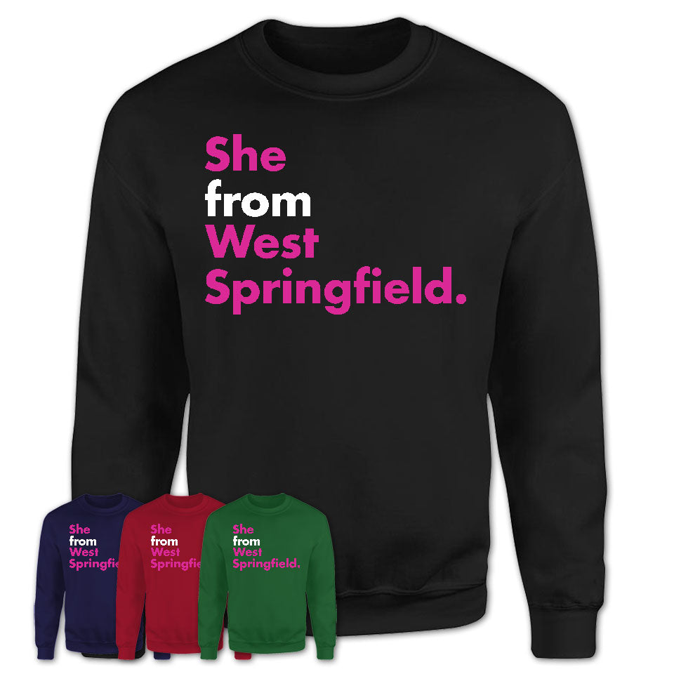 She From West Springfield Shirt Massachusetts State Birthday Gift For Her