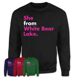 She From White Bear Lake Shirt Minnesota State Birthday Gift For Her