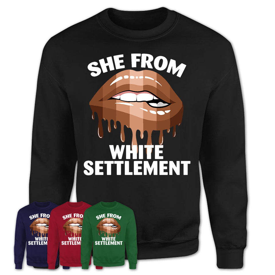 She From White Settlement Texas T-Shirt Black Lives Matter Sexy Lips Girl Shirt
