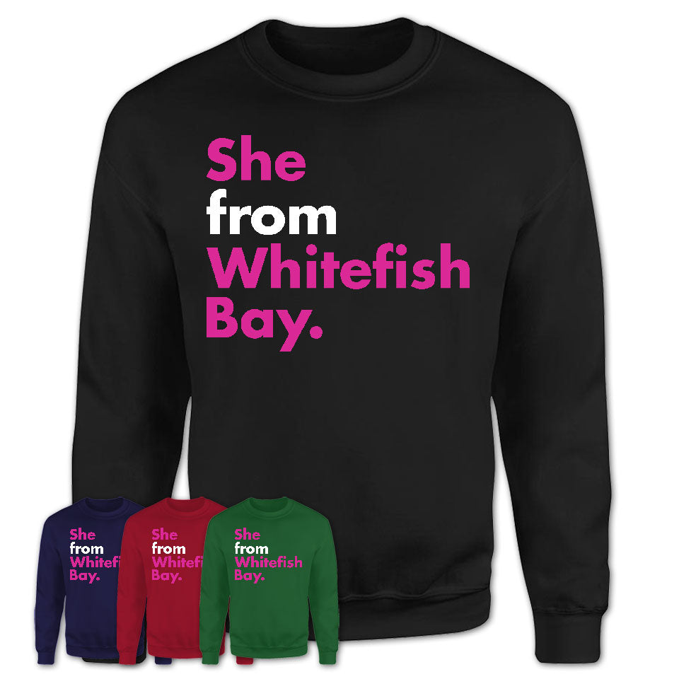 She From Whitefish Bay Shirt Wisconsin State Birthday Gift For Her
