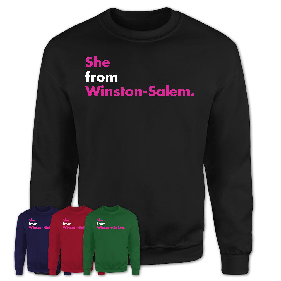 She From Winston-Salem Shirt North Carolina State Birthday Gift For Her