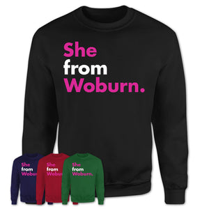 She From Woburn Shirt Massachusetts State Birthday Gift For Her